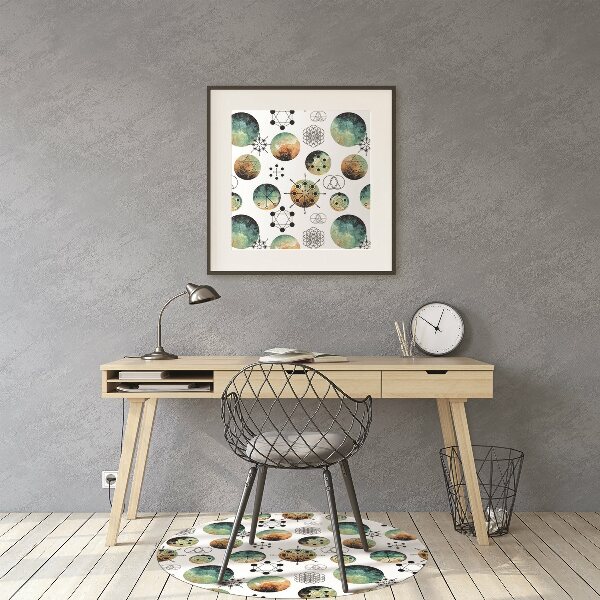 Chair mat floor panels protector galactic pattern