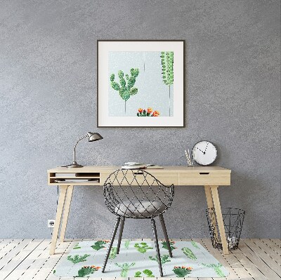 Office chair mat cacti