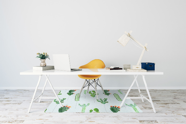 Office chair mat cacti