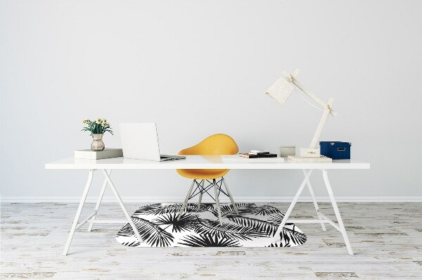 Office chair mat exotic leaves