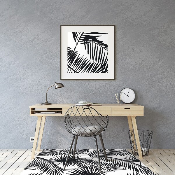 Office chair mat exotic leaves