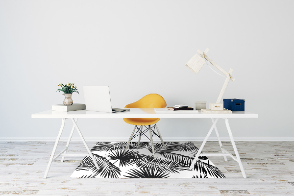 Office chair mat exotic leaves