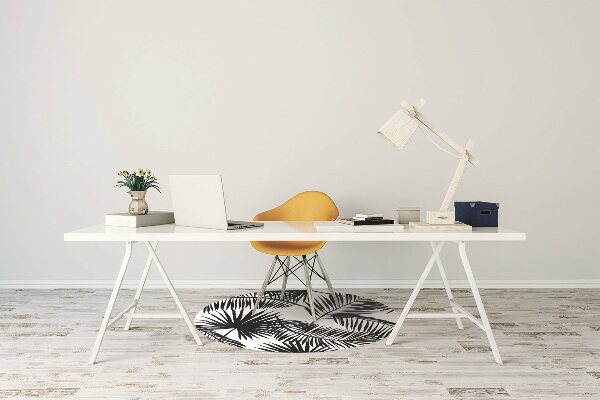 Office chair mat exotic leaves