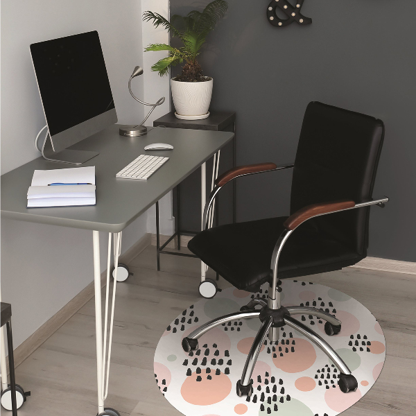Office chair mat colored dots