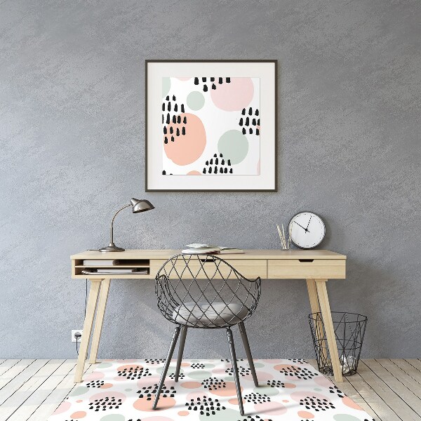 Office chair mat colored dots