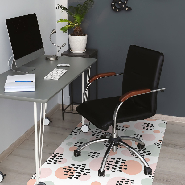 Office chair mat colored dots