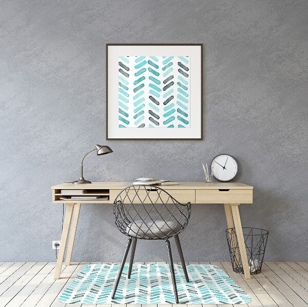 Office chair floor protector Watercolor herringbone