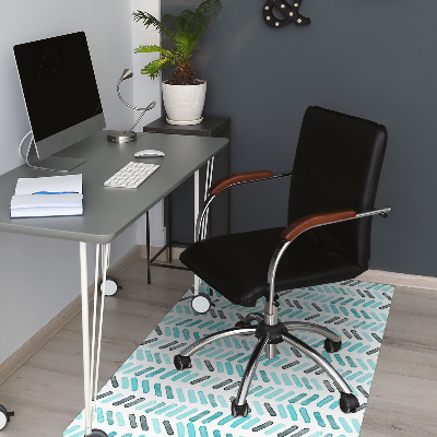 Office chair floor protector Watercolor herringbone