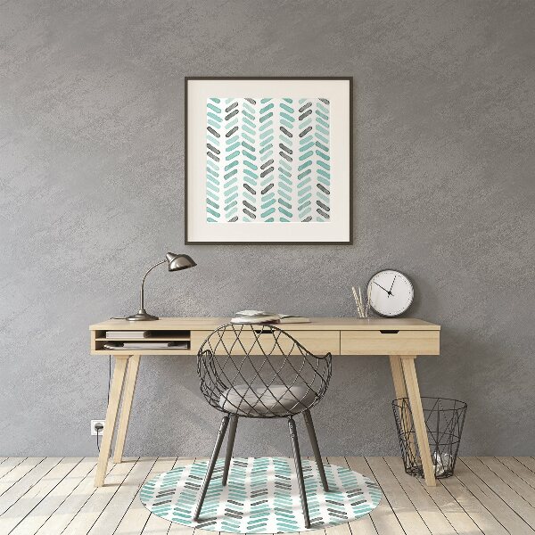 Office chair floor protector Watercolor herringbone