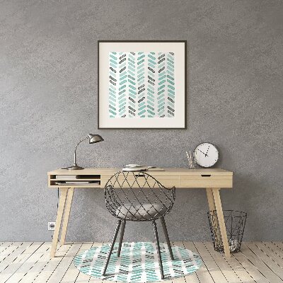 Office chair floor protector Watercolor herringbone