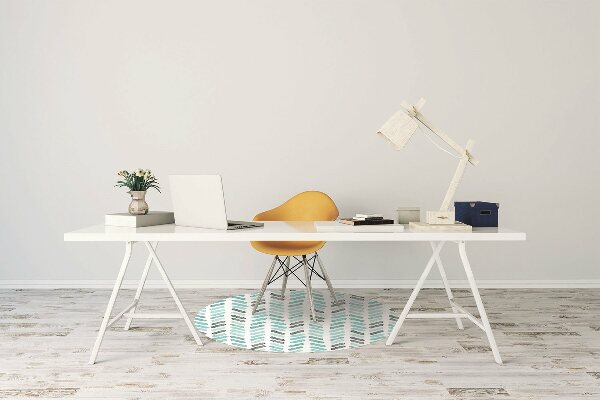 Office chair floor protector Watercolor herringbone