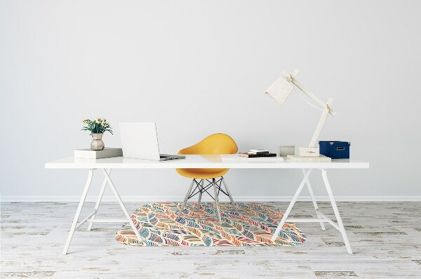 Desk chair mat colorful waves