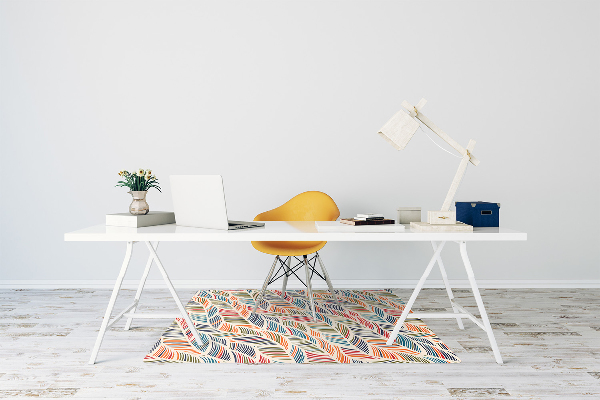 Desk chair mat colorful waves