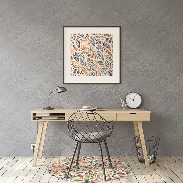 Desk chair mat colorful waves