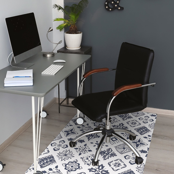 Office chair mat Moroccan pattern