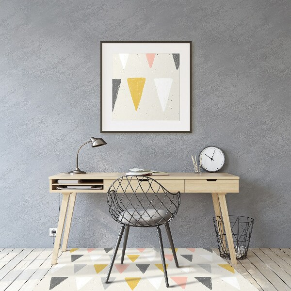 Office chair floor protector a triangular pattern