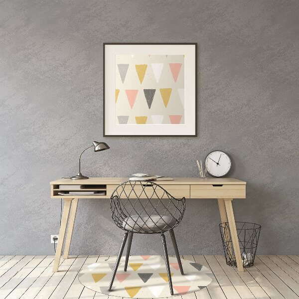 Office chair floor protector a triangular pattern