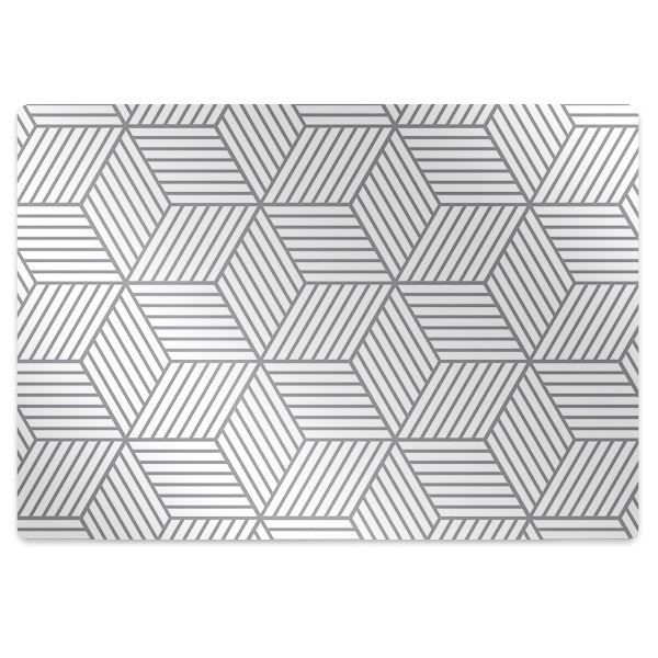 Office chair mat Gray 3D cube