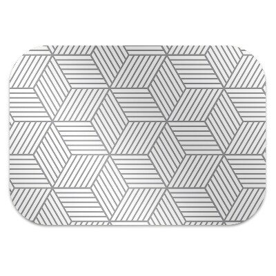 Office chair mat Gray 3D cube