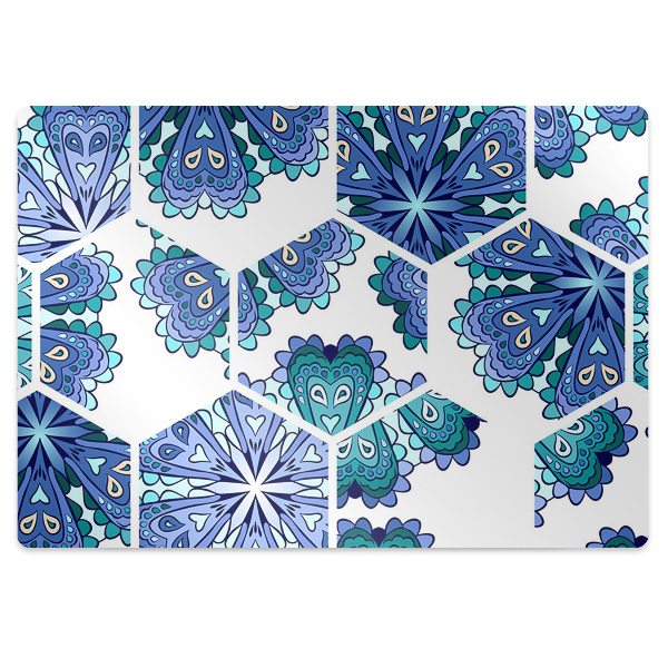 Chair mat hexagonal flowers