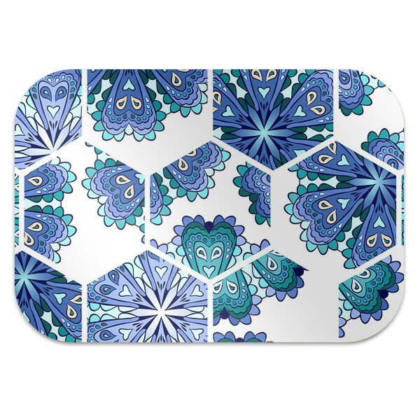 Chair mat hexagonal flowers