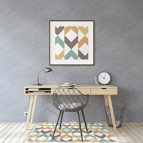 Office chair floor protector retro shapes