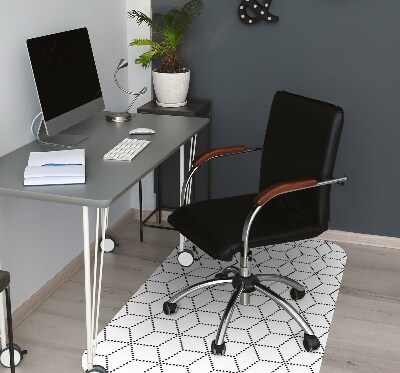 Computer chair mat gray cubes