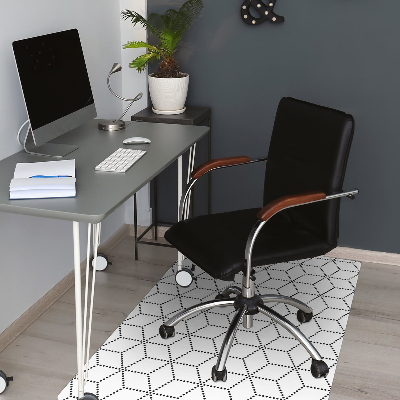 Computer chair mat gray cubes