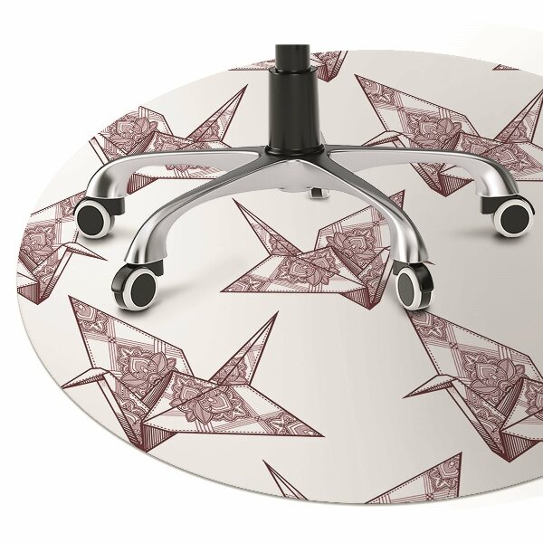 Desk chair mat origami birds