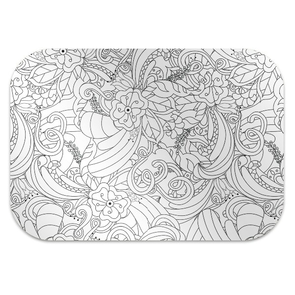 Desk chair mat doodle pattern