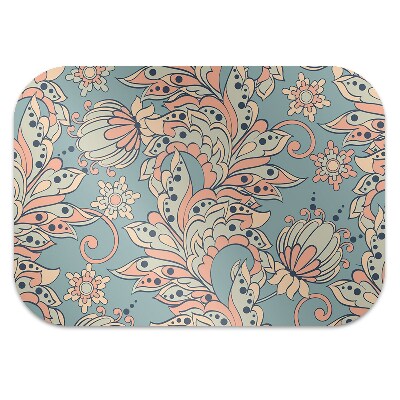 Office chair floor protector fairytale flowers