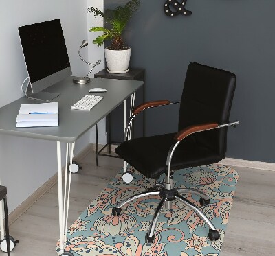 Office chair floor protector fairytale flowers