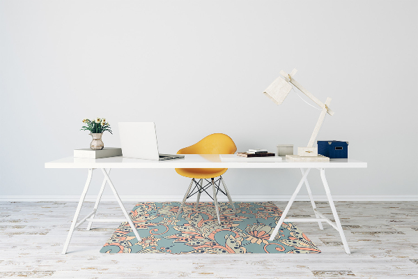 Office chair floor protector fairytale flowers