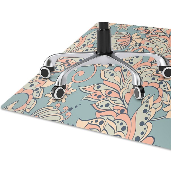 Office chair floor protector fairytale flowers