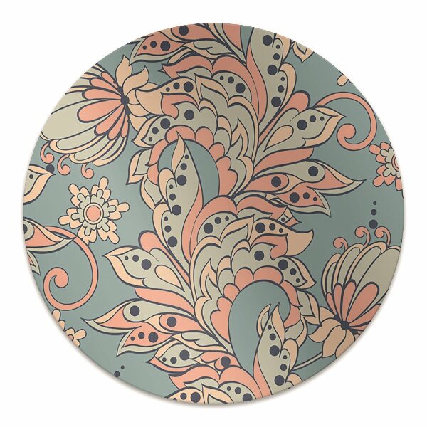 Office chair floor protector fairytale flowers