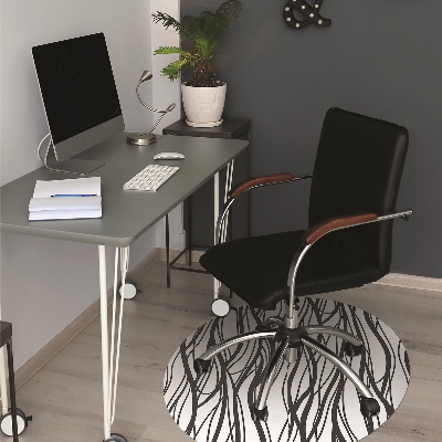 Desk chair mat wavy lines