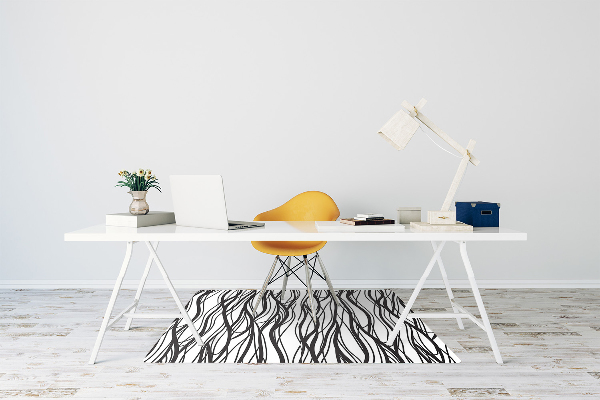 Desk chair mat wavy lines