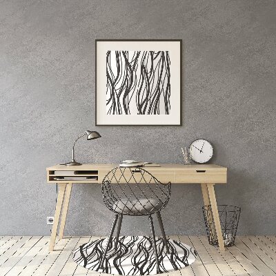 Desk chair mat wavy lines