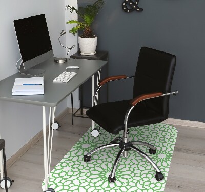 Office chair floor protector oriental flowers