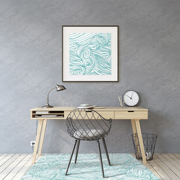 Computer chair mat vintage waves