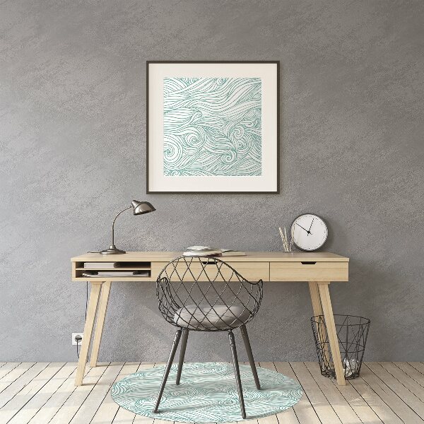Computer chair mat vintage waves