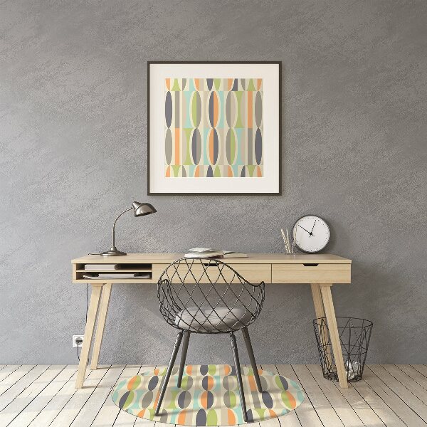 Office chair floor protector retro pattern