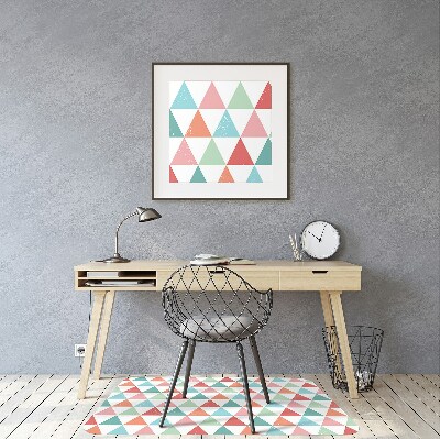 Office chair mat colored triangles