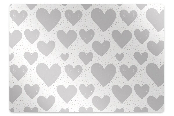 Desk chair mat gray heart