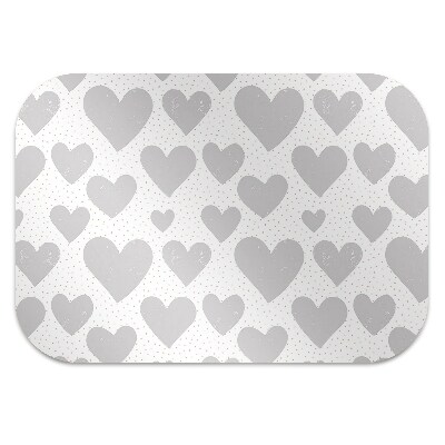 Desk chair mat gray heart