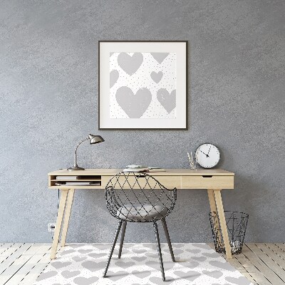 Desk chair mat gray heart