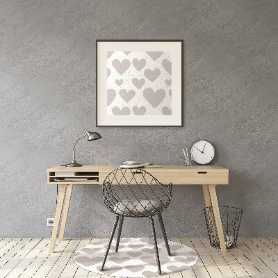 Desk chair mat gray heart