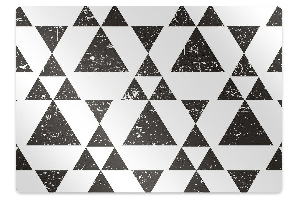 Office chair mat Black and white triangles