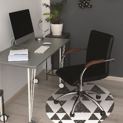 Office chair mat Black and white triangles