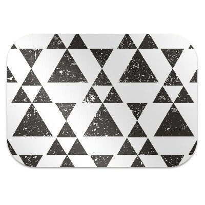 Office chair mat Black and white triangles